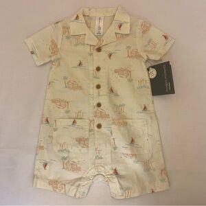 Modern moments by Gerber Baby Boy Short Sleeve Poplin Romper 1 pc set.